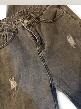 Women’s Distressed Washed Black Jeans